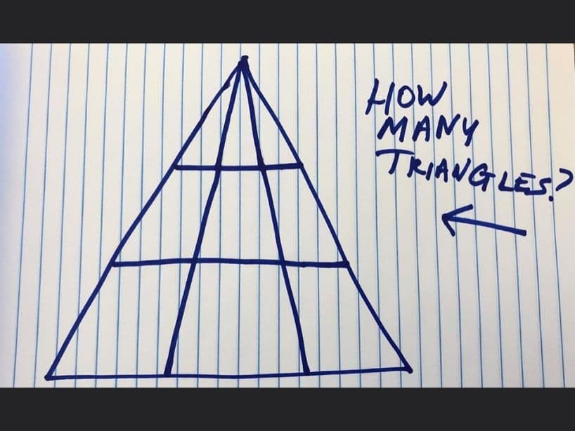 ¿Cuántos triángulos eres capaz de encontrar en esta imagen?