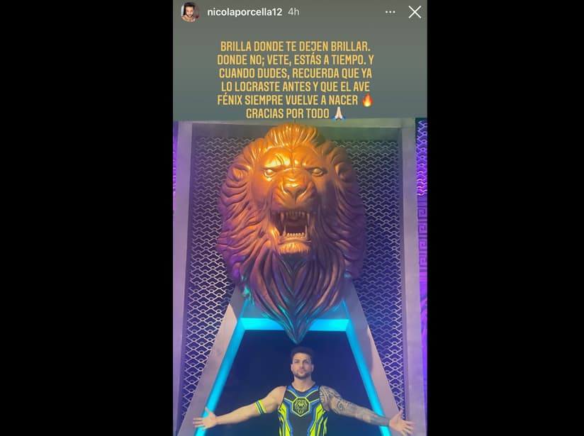 Mensaje de Nicola Porcella en Instagram