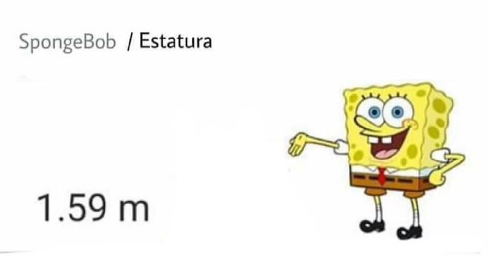 Bob Esponja es tendencia en redes sociales porque los usuarios comenzaron a compartir la estatura de este personaje de Fondo de Bikini y están comparando su 1.59 metros con lo que miden otras celebridades.