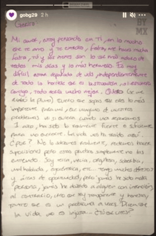 YosStop escribió su carta defendiéndose dirigida hacia su novio