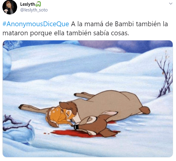 De paso Anonymous sabe que la escena traumatizó a generaciones de niños.