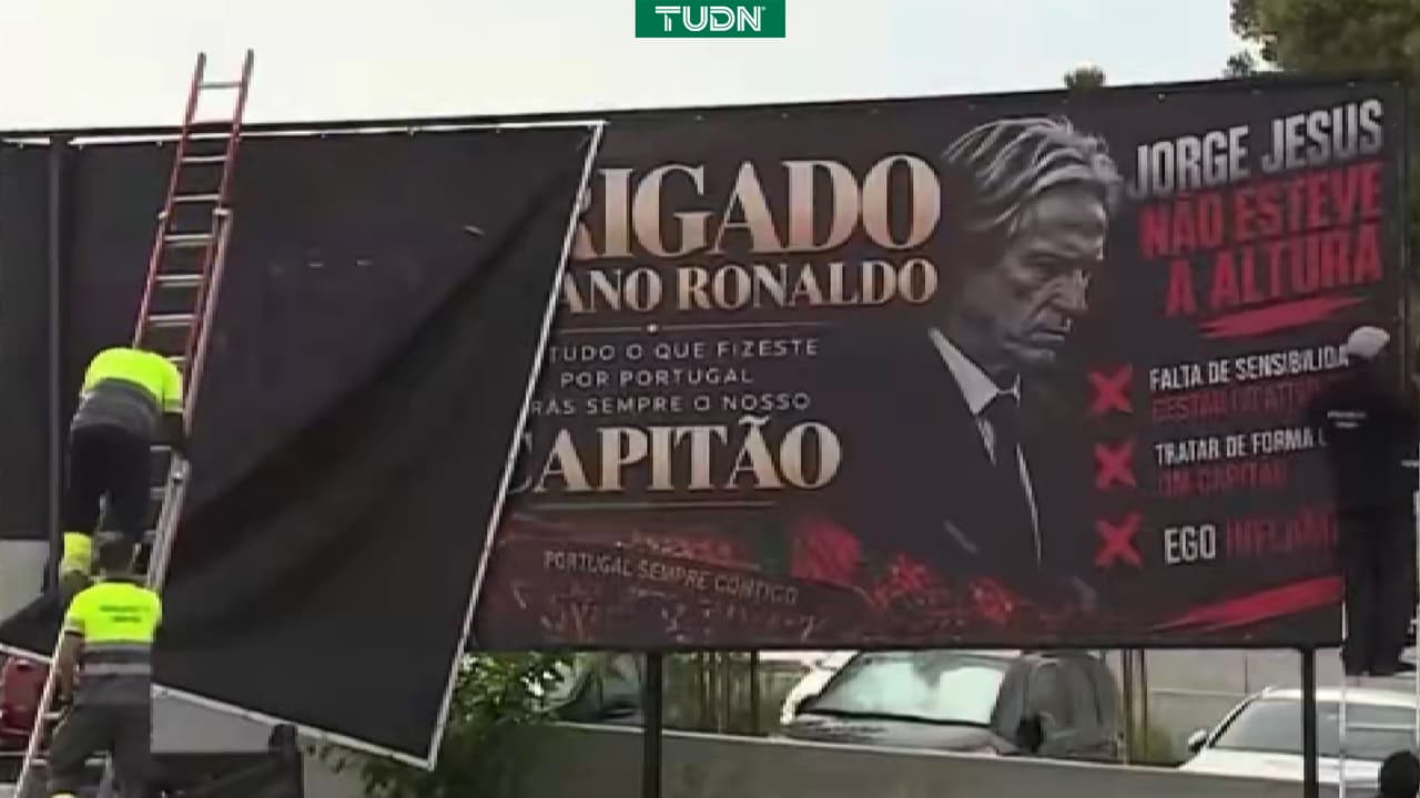Retiran pancartas en favor de CR7 y en contra de Jorge Jesus 