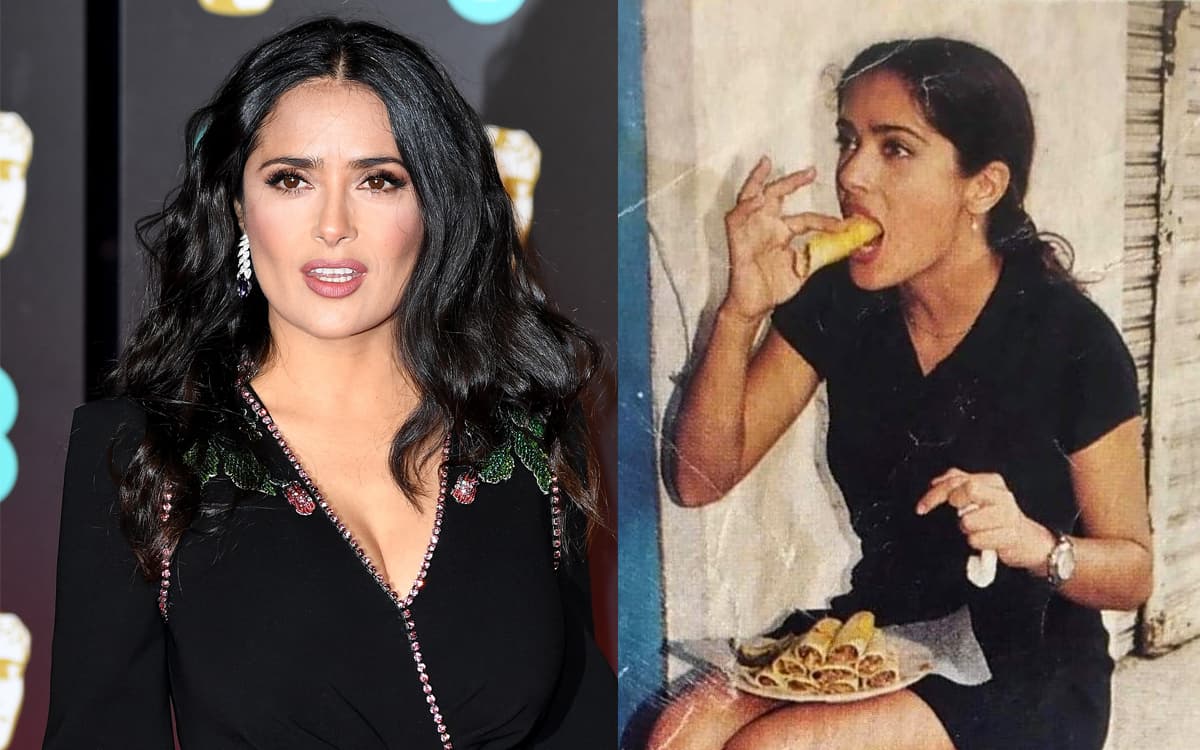¡Con memes y salsita! Foto de Salma Hayek comiendo tacos se hace viral