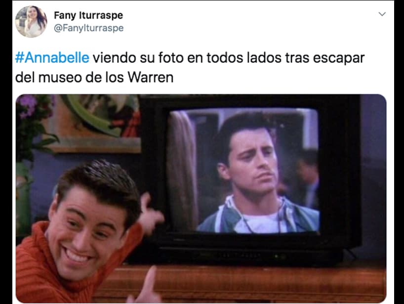 Los memes de la falsa desaparición de la muñeca incluyen divertidas películas y series, como este de ‘Friends’.