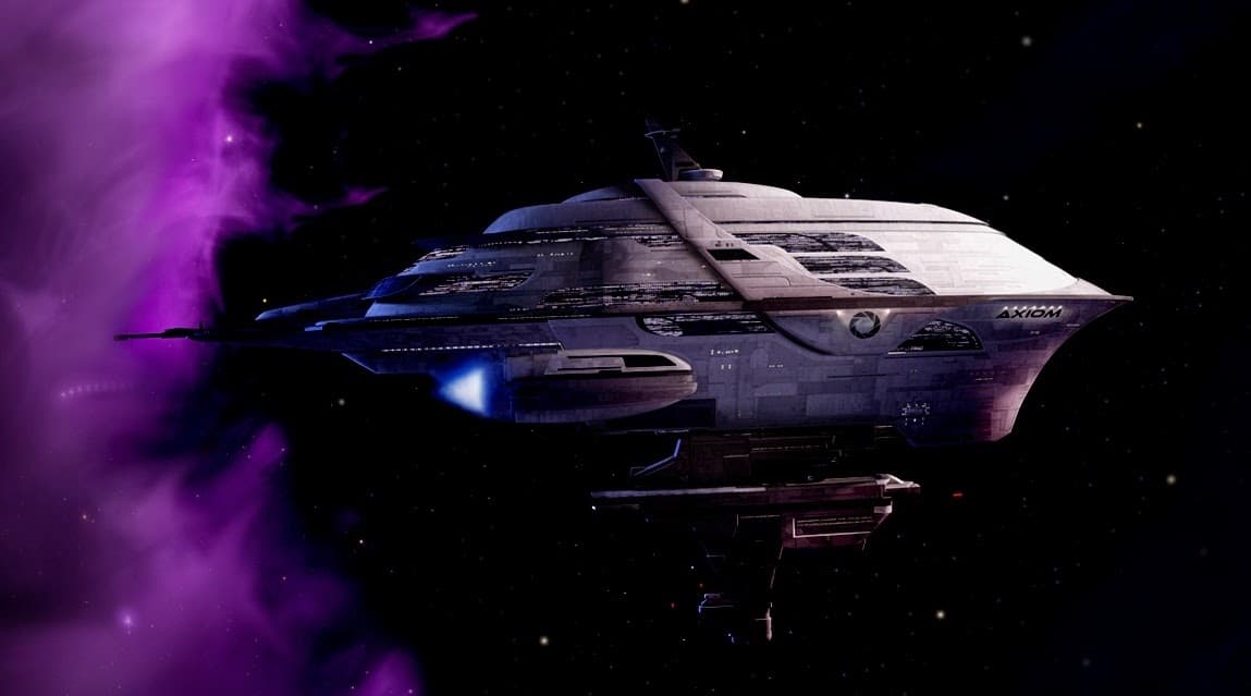 Aquí llegamos a la nave "Axiom" donde los humanos se han refugiado a vivir en el espacio, con la esperanza de poder regresar algún día a la Tierra, cuando deje de estar tan contaminada.