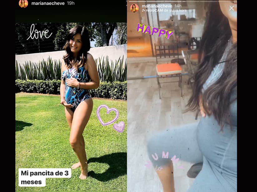 En un par de stories, presumió sus tres meses de embarazo.