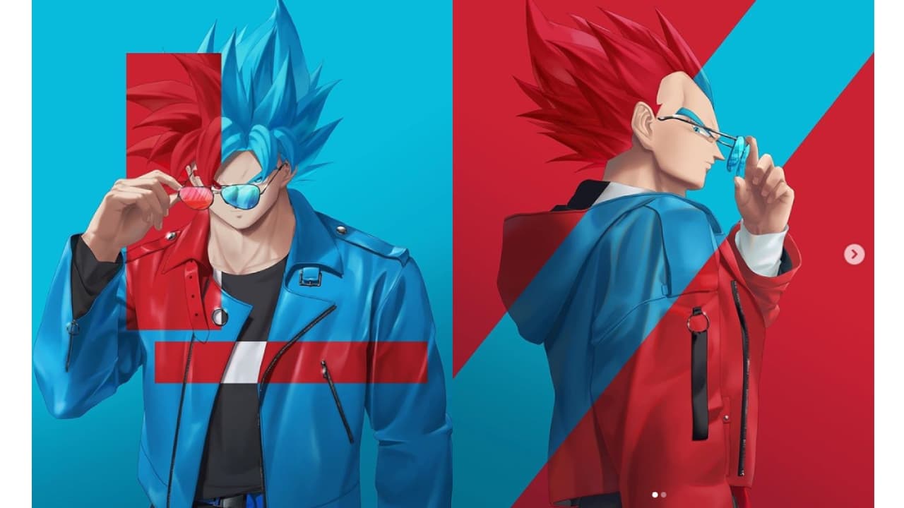 Ilustraron a Goku y Vegeta como modelos y sí podrían trabajar tirando rostro