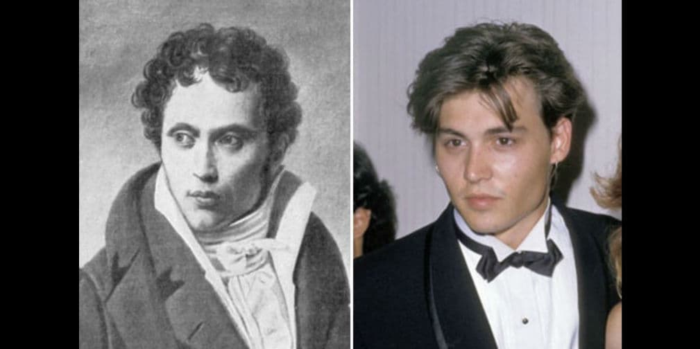 13. Johnny Depp: El actor y Arthur Schopenhauer son iguales, él fue un filósofo alemán que murió en 1860.