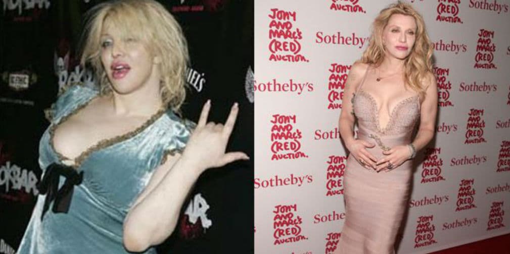 3. Courtney Love: La rockera lucía pasada de peso como cantante, pero como actriz adelgazó y se volvió hot.