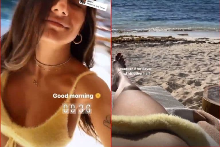 En redes sociales bromearon y dijeron que otro de sus bikinis se lo copió a Federica P. Luche, por su tono amarillo y afelpado.