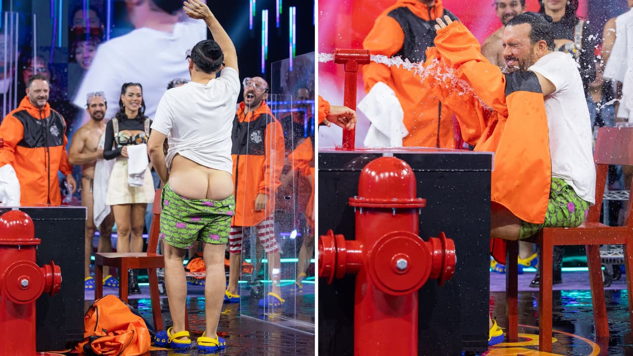 Antes de jugar, Ricardo Margaleff también enseñó algo de piel en Me Caigo de Risa