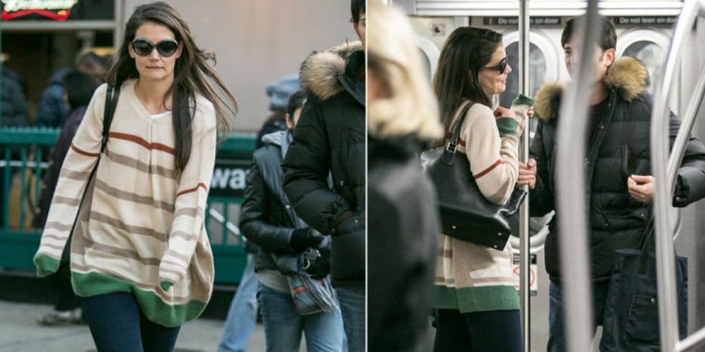 15. Katie Holmes: La ex de Tom Cruise ha sido captada varias veces en el metro de Nueva York, siempre corriendo.