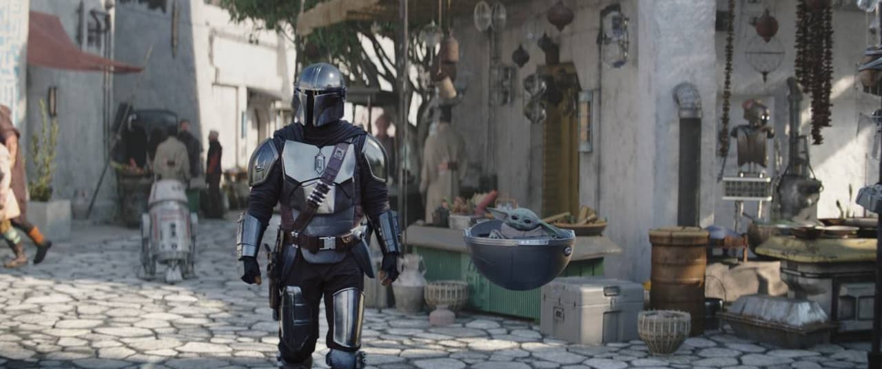 Mando y Grogu en la tercera temporada de 'The Mandalorian'.