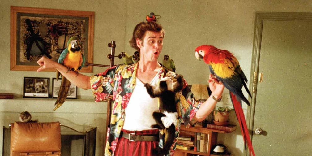 Ace Ventura (1994): La película que lo lanzó al estrellato, en ella interpreta a un detective que se dedica a encontrar animales perdidos.