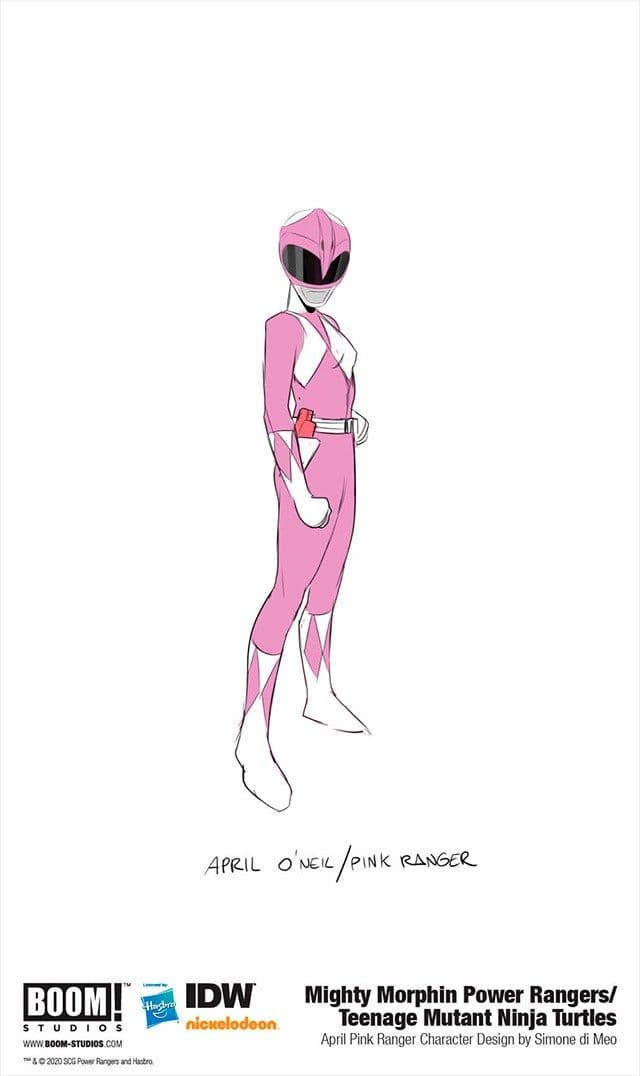 ¿Quién será la Pink Ranger? Ese traje de pterodáctilo será para April O'Neil, la reportera que también se uné a la batalla.