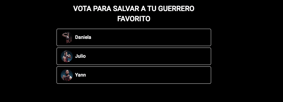 Vota por tu guerrero favorito