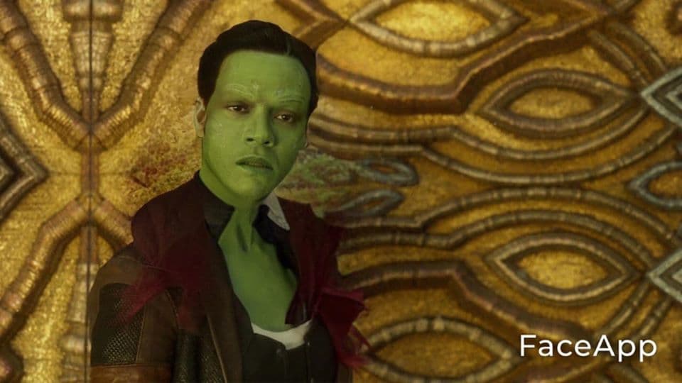 Gamora, a cargo de Zoe Saldana, cambia mucho en su versión masculina.