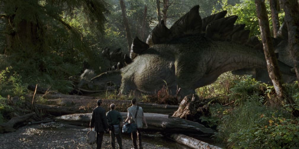 Stegosaurus (Jurassic Park 2): su nombre significa reptil con tejado, vivió hace 144 millones de años,