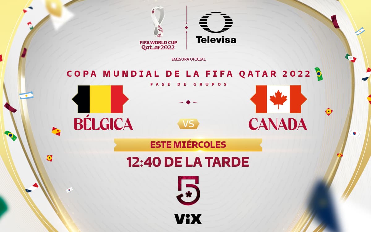 Bélgica vs Cánada: Horario y dónde ver en vivo el partido de hoy