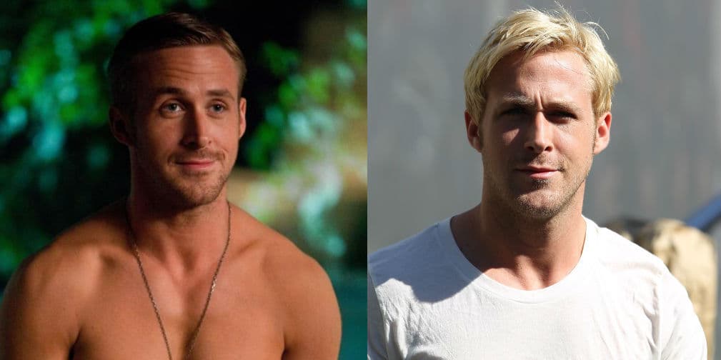 7. Ryan Gosling: Ni quien ponga atención al cabello del galán de Hollywood, aún así luce mejor con tono oscuro.