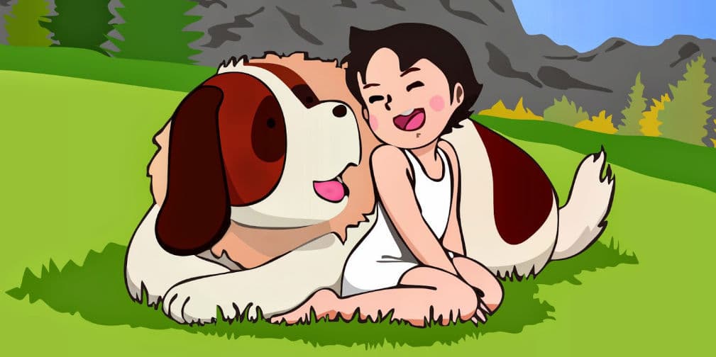 14. NIEBLA: Gran San Bernardo, amigo de Heidi, siempre está junto a ella en la caricatura.
