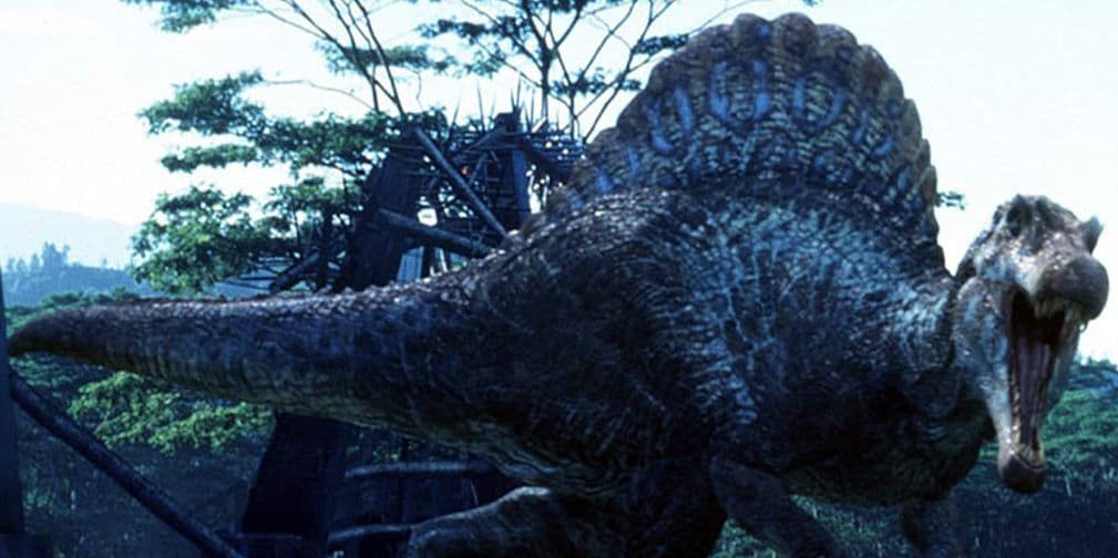 Spinosaurus (Jurassic Park 3): pudo ser el más grande de todos los carnívoros, más grande que el Tyrannosaurus rex.