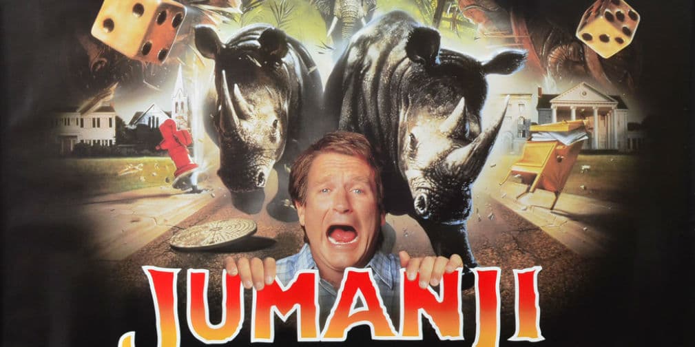 Jumanji (1995). Un niño que se queda atrapado 25 años en un juego mágico... ¡qué todos queríamos tener de chavitos!