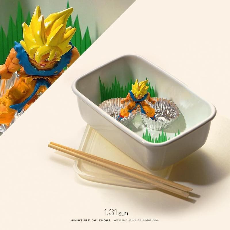 Tatsuya Tanaka, artista japonés, ha usado minuaturas, comida, basura y demás para recrear escenas clásicas de Dragon Ball.