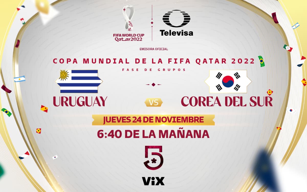 Uruguay vs Corea del Sur: Horario y dónde ver en vivo el partido de Qatar