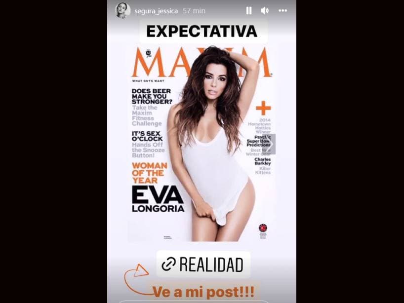 Jessica Segura recrea portada de Eva Longoria tras perder una apuesta.
