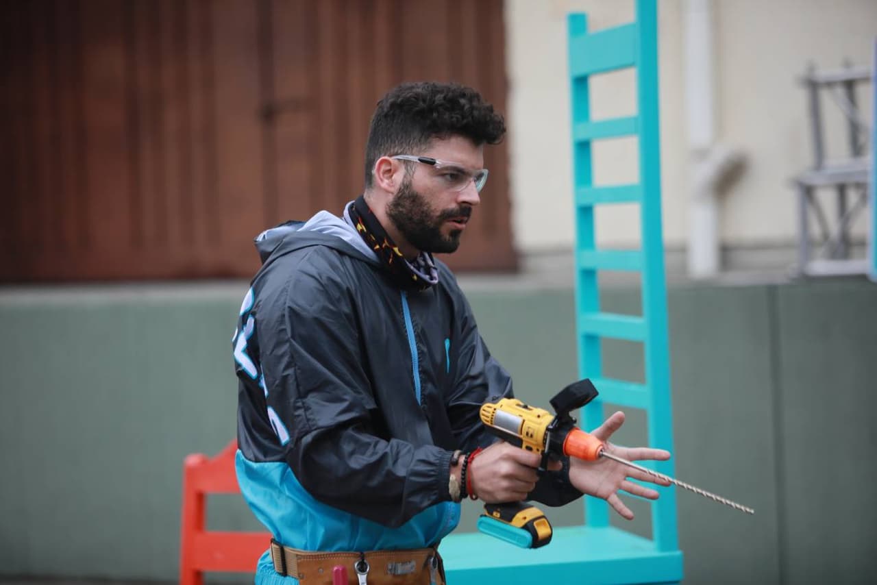 Adrián Di Monte en la prueba de los cuadros.