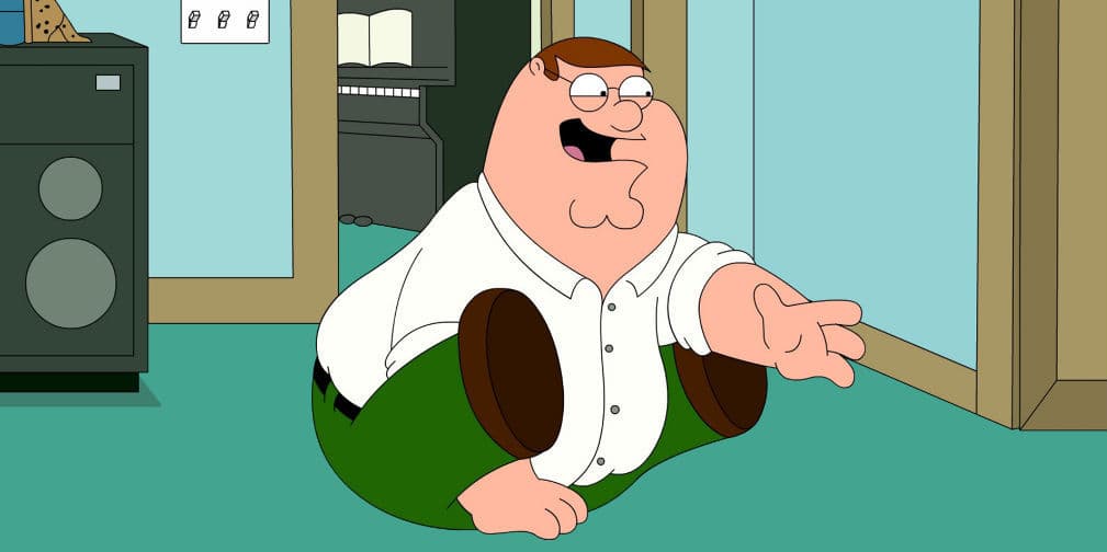 7. Peter Griffin: Este sí que era todo un Padre de Familia, unos de los personajes más alocados en Family Guy.