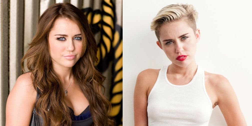 4. Miley Cyrus: Adiós a Hannah Montana, la actriz y cantante se rebeló al teñir y cortar su melena.