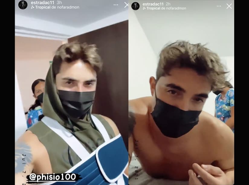 Christian Estrada en su rehabilitación
