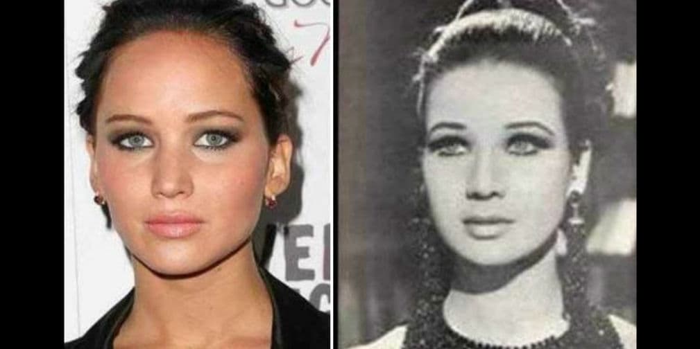 17. Jennifer Lawrence: Tiene una gemela idéntica en Zubaida Tharwat, actriz de origen egipcio de 1940.