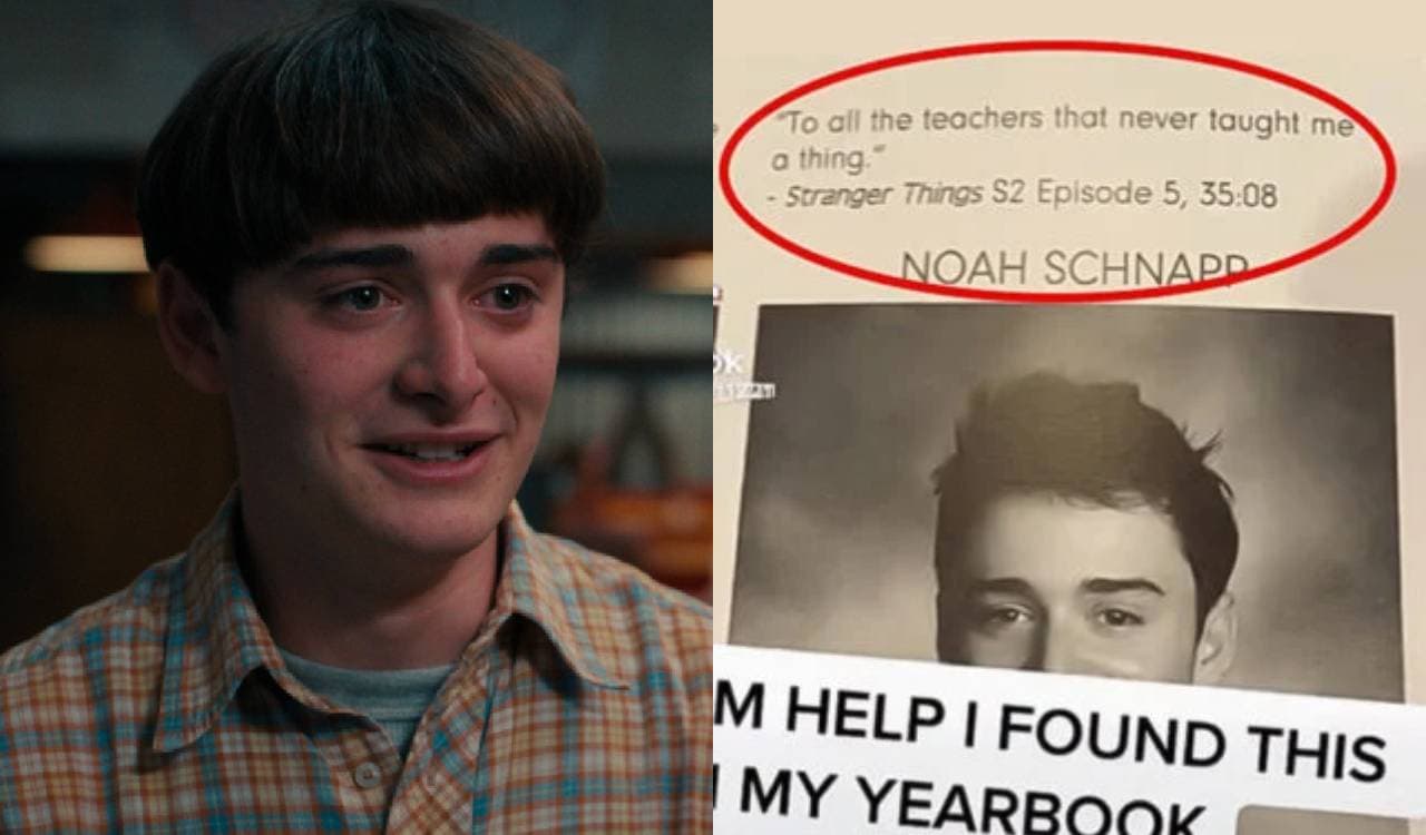 Noah Schnapp dejó un mensaje para sus profesores en su anuario.