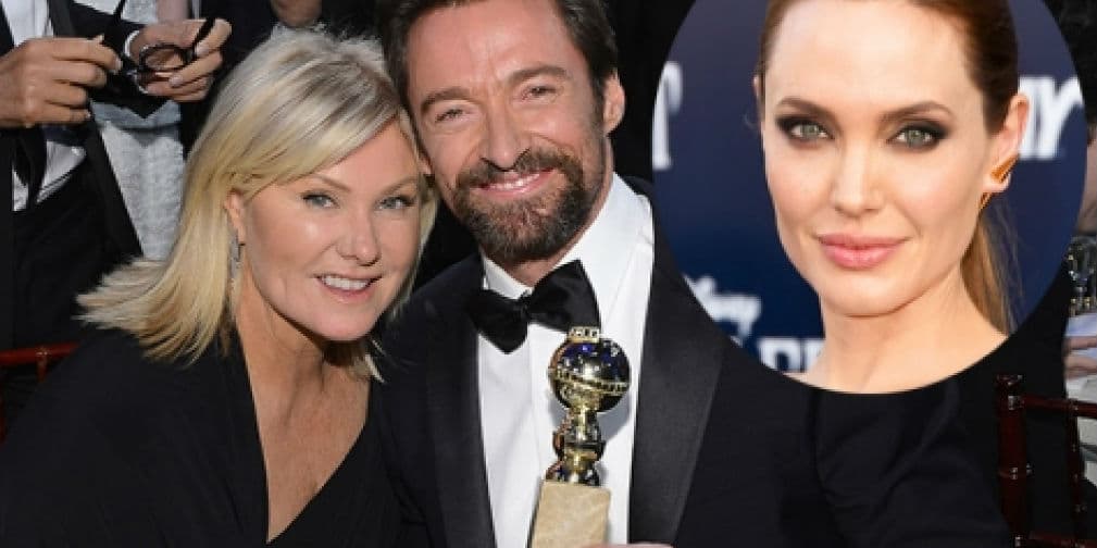 2. Hugh Jackman y Angelina Jolie: Deborra Lee Furness, la esposa del actor, le prohibió actuar con la pareja de Brad Pitt.