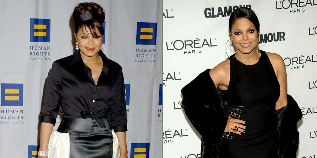 5. Janet Jackson: La cantante pop siempre ha tenido problemas para mantener su peso.