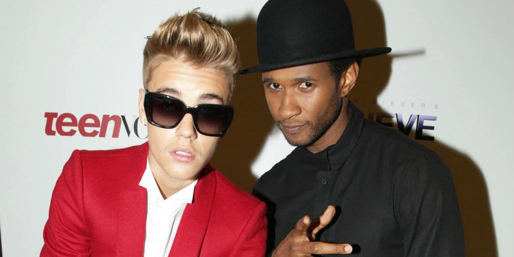 12. Justin Bieber y Usher: El cantante y actor es responsable de haber descubierto a Biebs, esos sí son amigos.
