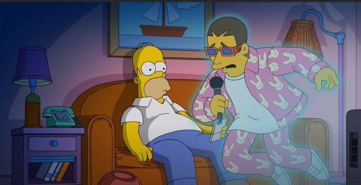 Bad Bunny aparece en videoclip con 'Los Simpson'