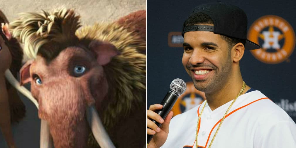 7. Drake: El rapero se unió al elenco de La Era de Hielo como Ethan, un moderno mamut.