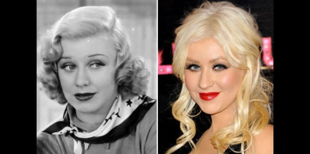 4. Christina Aguilera: Se parece mucho a Ginger Rogers, una hermosa actriz, bailarina y cantante nacida en 1911.