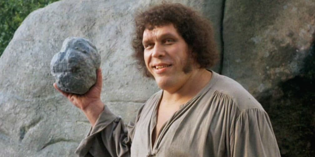 2. André the Giant (2.23 metros): Este actor y luchador profesional francés siempre será el de gigantón amable de La Princesa Prometida (1987).