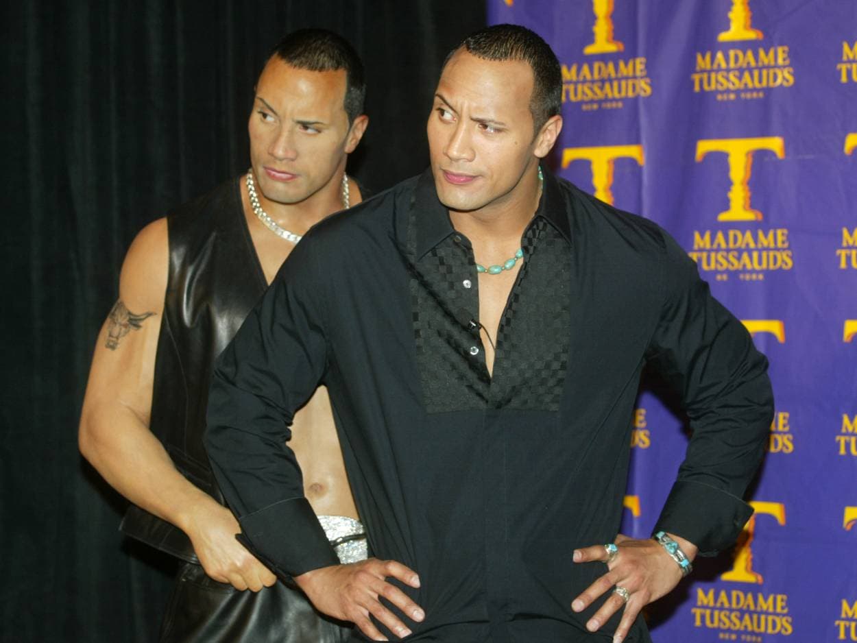 Dwayne Johnson 'La Roca' tuvo su propia figura de cera en el museo de Madame Tussaud, en Nueva York, en abril de 2002.