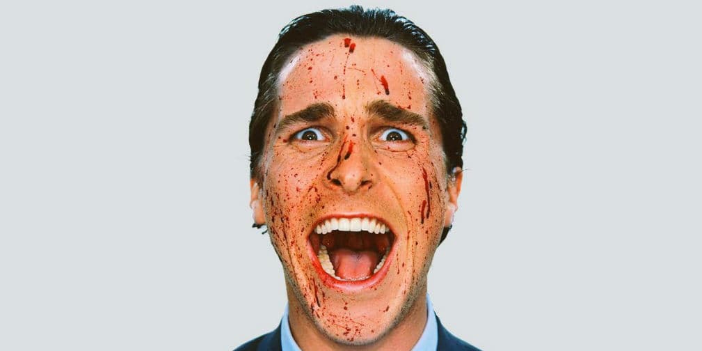 1. American Psycho (2000): Christian Bale da vida a Patrick Bateman, un yuppie neoyorquino que mata por placer. Ay que tiene, está bien guapo.