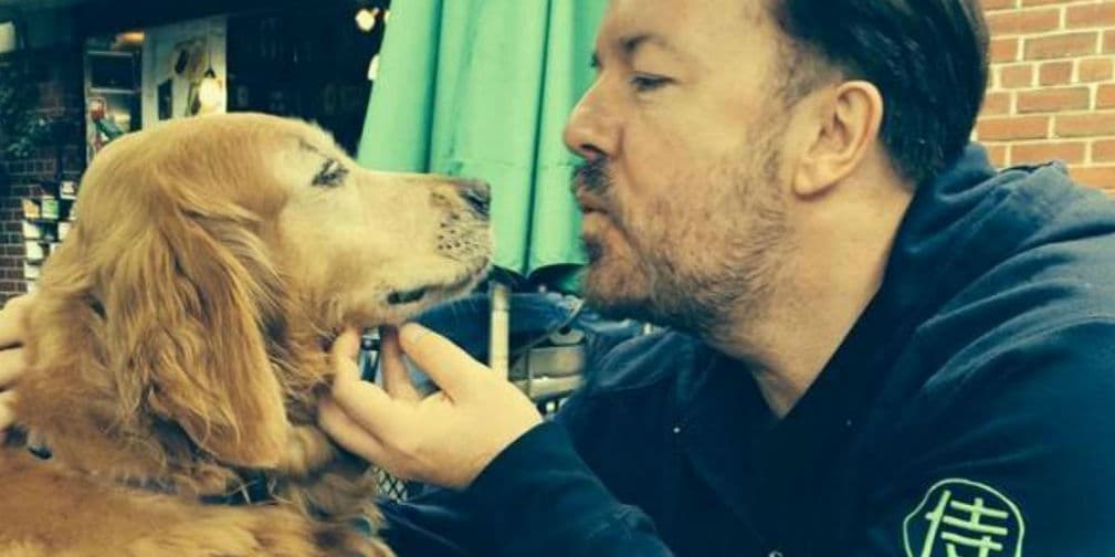 2. Ricky Gervais: El comediante es embajador de la Cruelty Free International, que impide pruebas con animales.