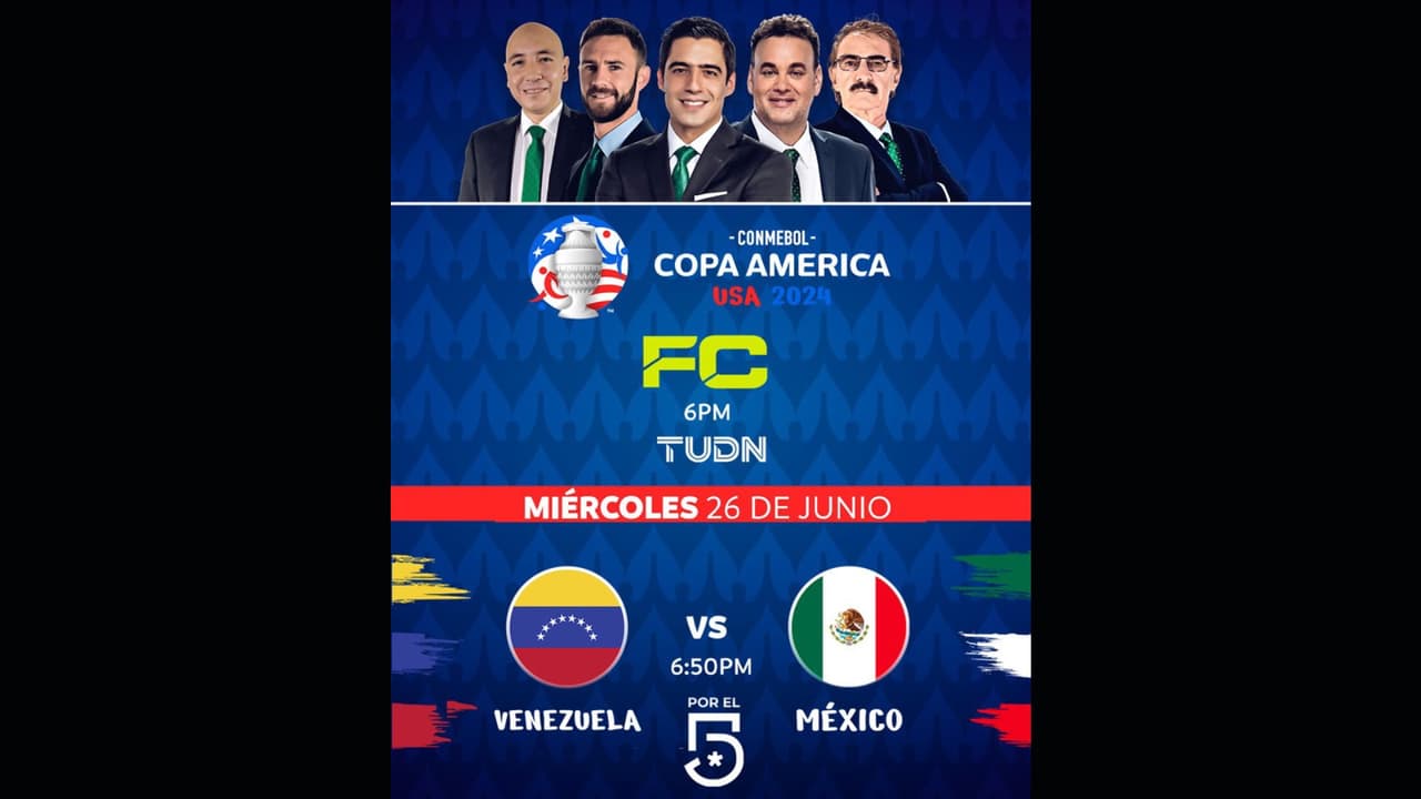 El miércoles 26 de junio, Venezuela se enfrentará a México en la Copa América 2024