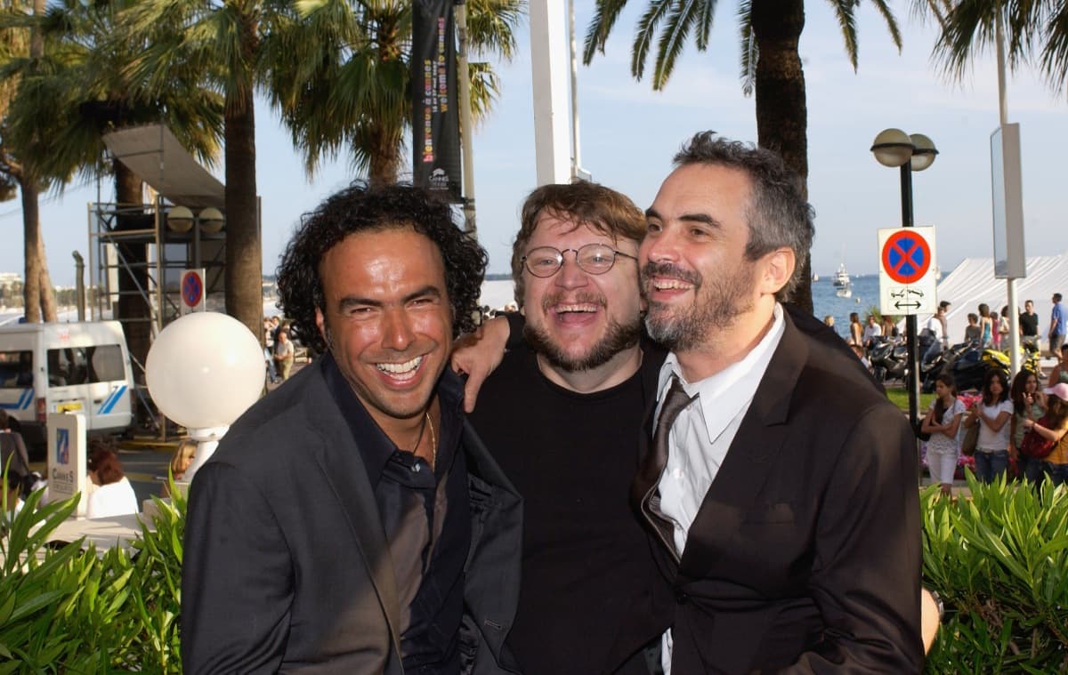 Alejandro Gonzalez Iñárritu, Guillermo del Toro y Alfonso Cuarón en Cannes, 2007.