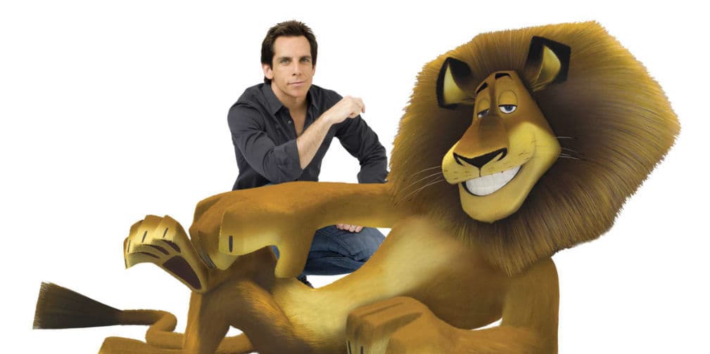 3. Ben Stiller: Este actor es la voz del león Alex, el más metrosexual del cine en la película Madagascar.