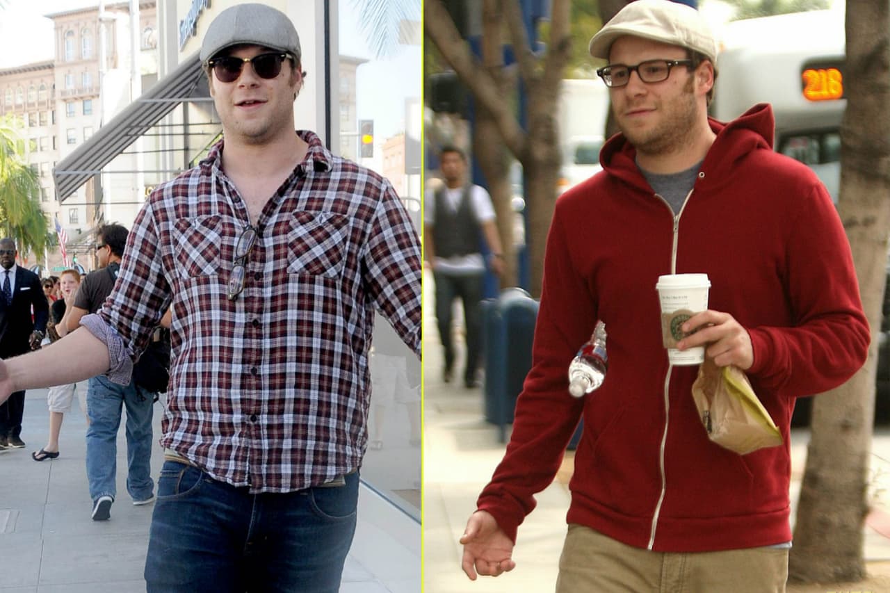 Seth Rogen es divertidísimo gordito o delgado, aunque sí luce más galán con menos kilos.